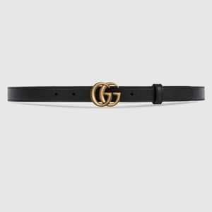 Skinny Black Gucci Belt